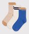 3 pairs of children's stripy cotton socks multicolor