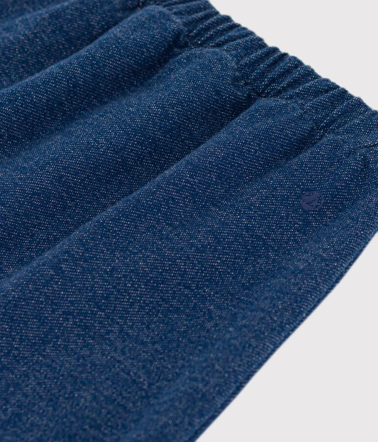 Babies' Denim Fleece Parachute Trousers blue/beige