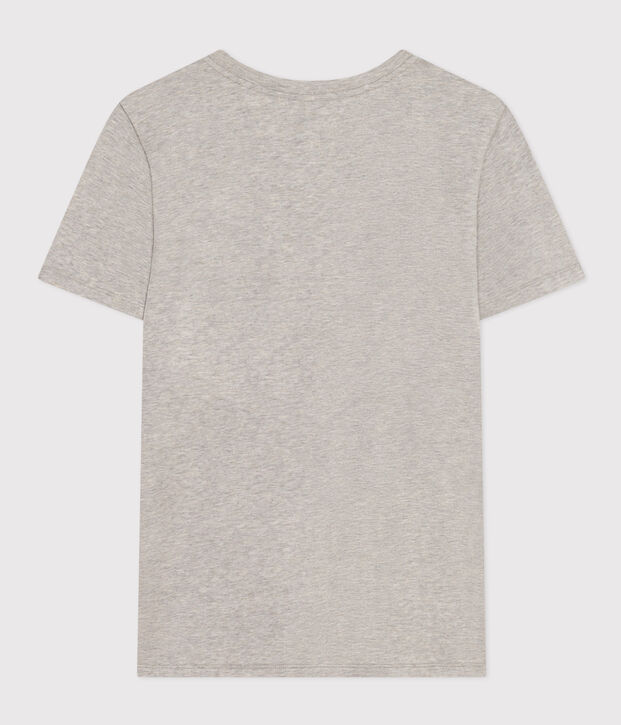 Women's Straight Round-Neck Cotton T-Shirt grey