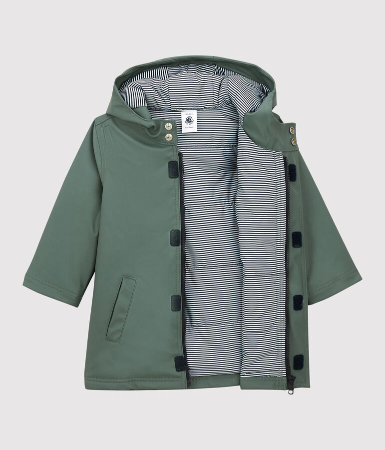 Babies' Warm Lined Fleece Raincoat green