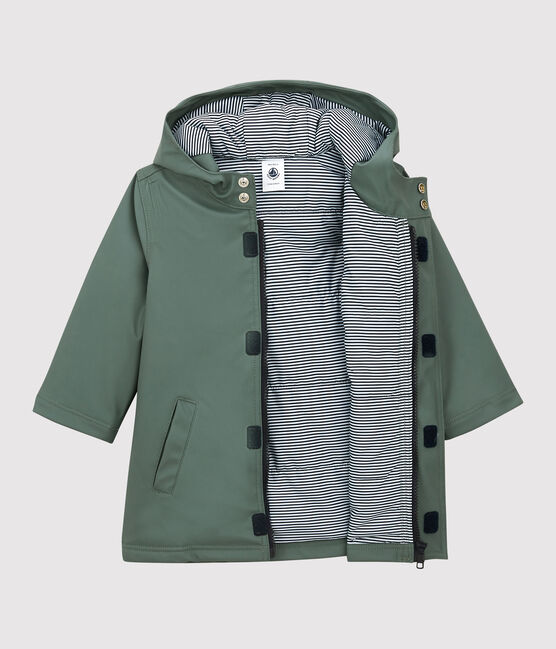 Babies' Warm Lined Fleece Raincoat THUYA green