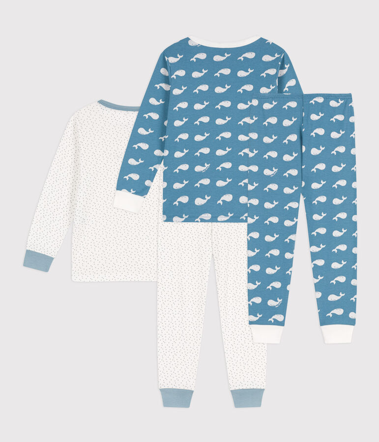Boys' Whale Themed Cotton Pyjamas - 2-Pack multicolor