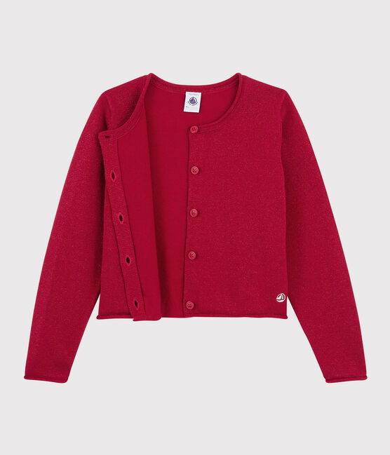 Girls' Cotton Cardigan TERKUIT BRILLANT red