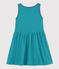 Girls' Sleeveless Striped Cotton Dress LAVIS green/VERDE blue