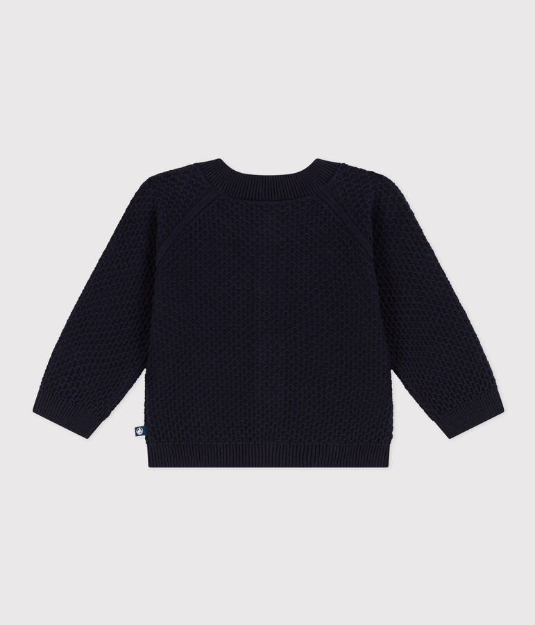 Babies' Knitted Cotton Cardigan blue