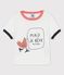 Babies' Short-Sleeved Organic Cotton T-Shirt With Motif MARSHMALLOW white