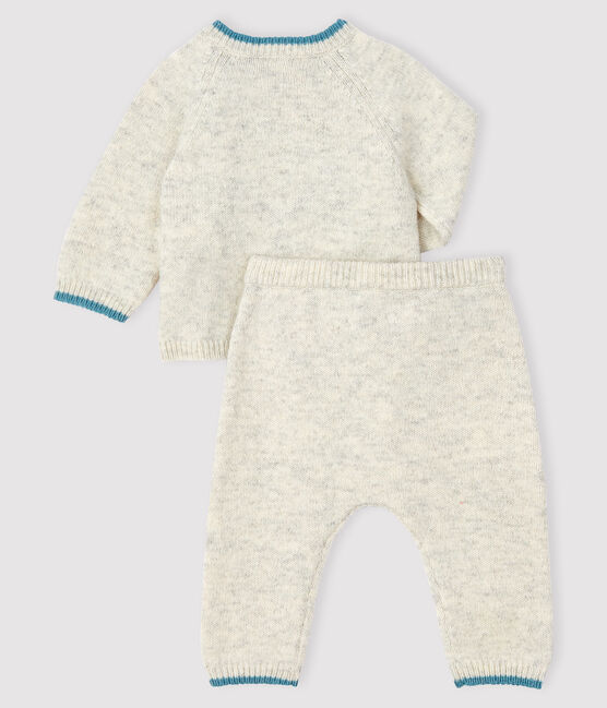2-piece jacquard knit baby set BELUGA CHINE grey