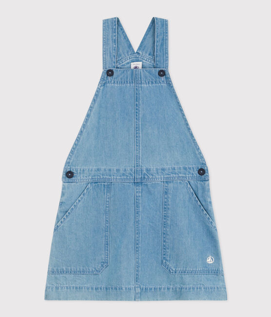 Girls' Light Denim Pinafore DENIM CLAIR blue