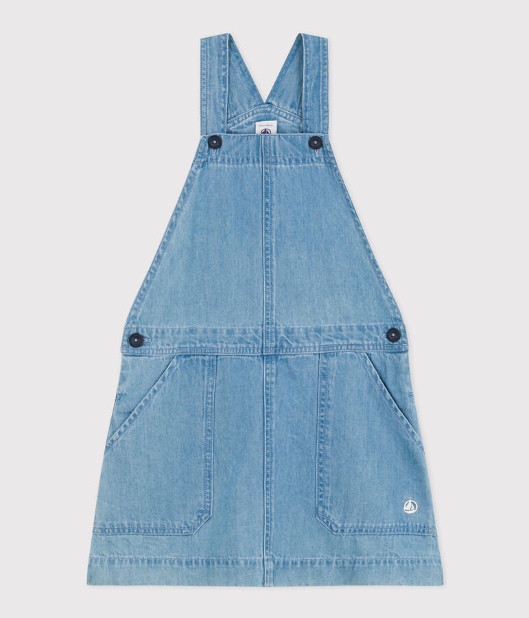 Girls' Light Denim Pinafore blue