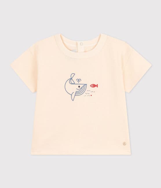 Babies' Short-Sleeved Lightweight Jersey T-Shirt AVALANCHE Ecru