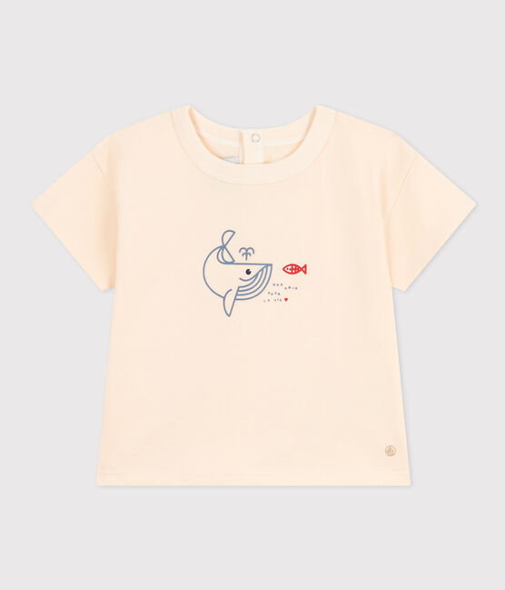 Babies' Short-Sleeved Lightweight Jersey T-Shirt AVALANCHE Ecru