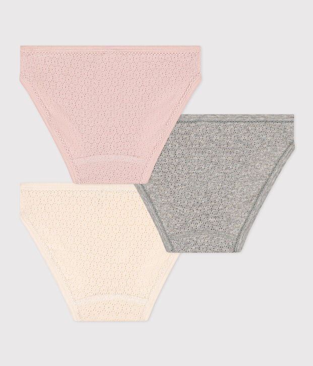 Girls' Openwork Cotton Briefs - 3-Pack multicolor