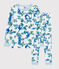 Boys' Snugfit Cat Print Cotton Pyjamas MARSHMALLOW white/MULTICO white