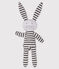 Babies' Stripy Jersey Bunny Comforter MARSHMALLOW white/SMOKING blue