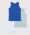 Pack of children's plain cotton tank tops multicolor