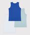 Pack of children's plain cotton tank tops multicolor