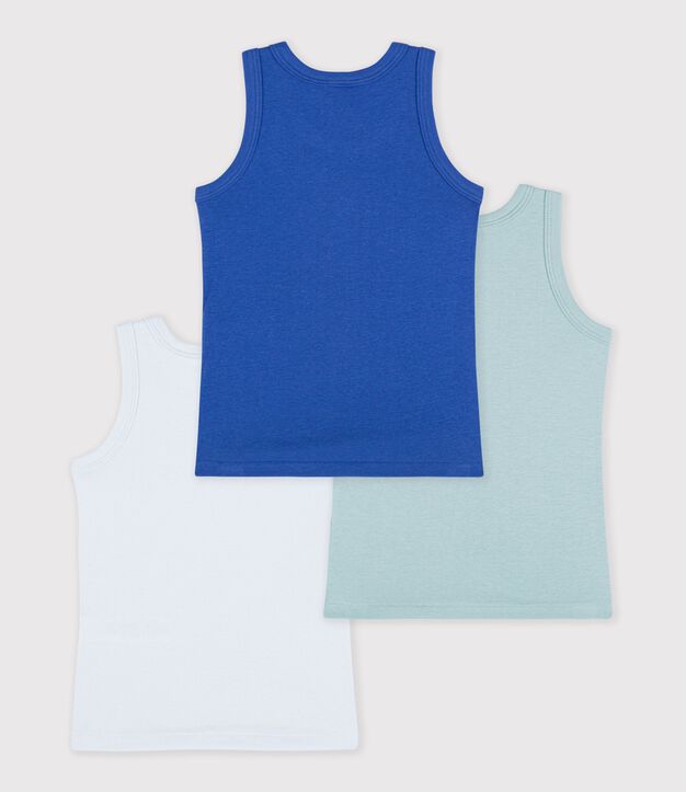 Pack of children's plain cotton tank tops multicolor