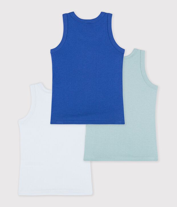 Pack of children's plain cotton tank tops multicolor