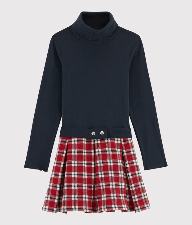 Girl's Long-sleeved Dress blue/multicolor