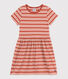 Girls' Stripy Short-Sleeved Cotton Dress