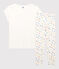 Girls' Sleeveless Cotton Pyjamas MARSHMALLOW white/MULTICO white