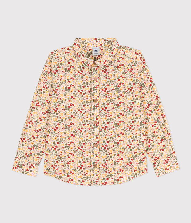 Boys' Poplin Print Shirt Ecru/multicolor