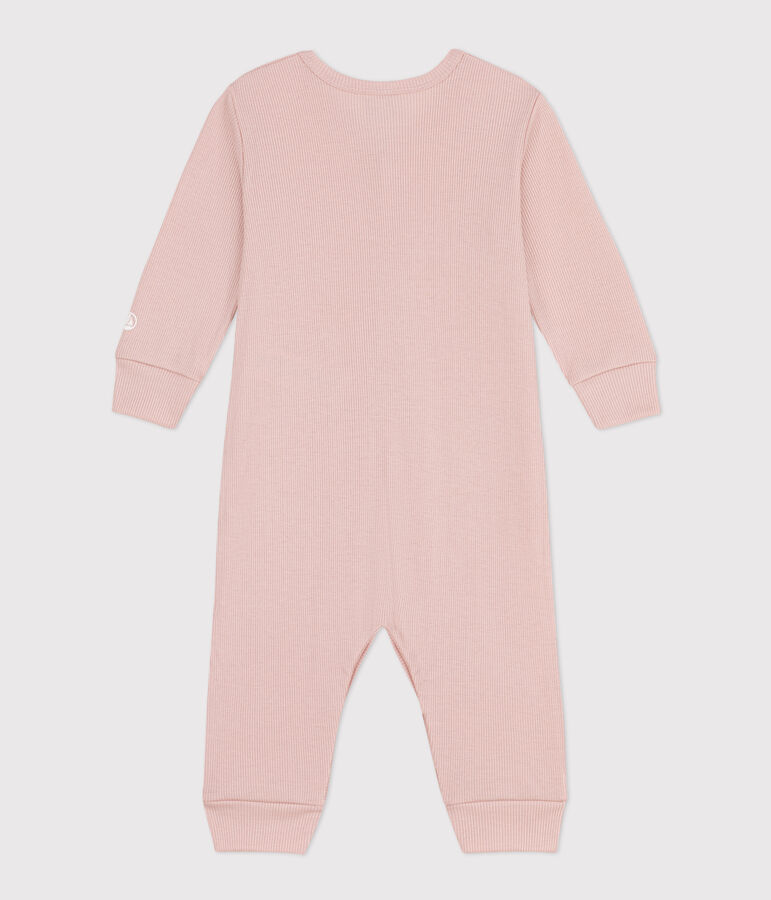 Footless Cotton and Lyocell Sleepsuit pink
