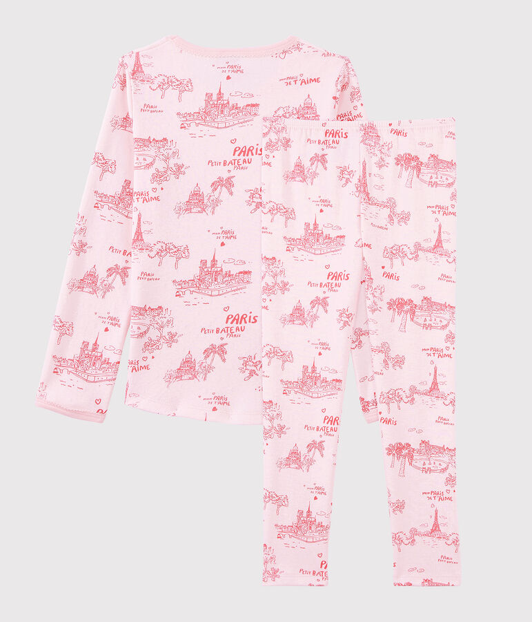 Girls' Toile de Jouy Paris Cotton Pyjamas pink/pink