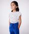 Children's short-sleeved floral cotton T-shirt MARSHMALLOW white/MULTICO white