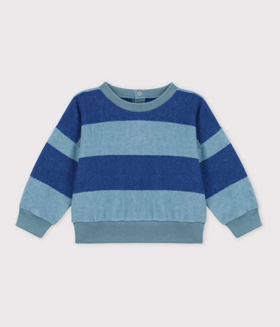 Babies' Stripy Terry Sweatshirt CREPUSCULE /ROVER