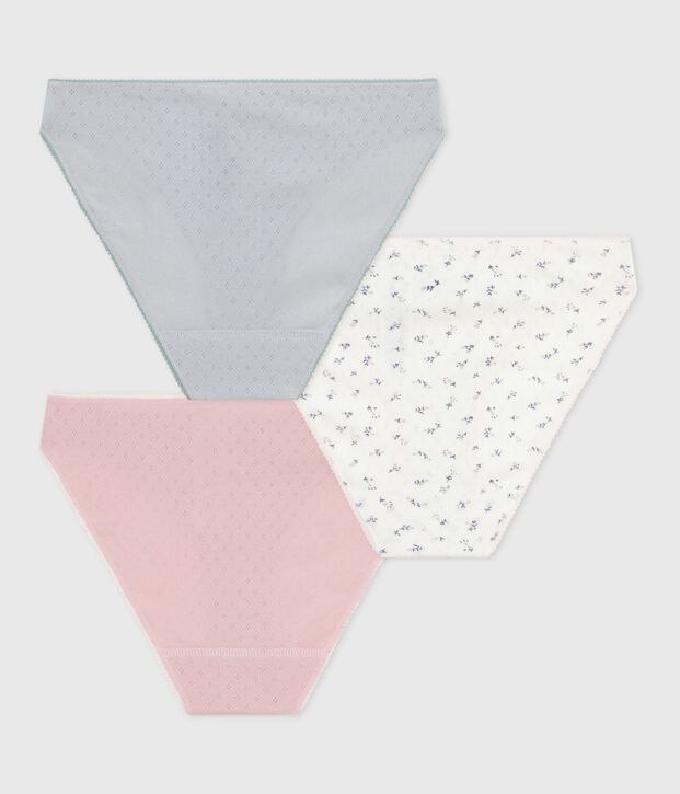 Pack of women's openwork cotton pants multicolor