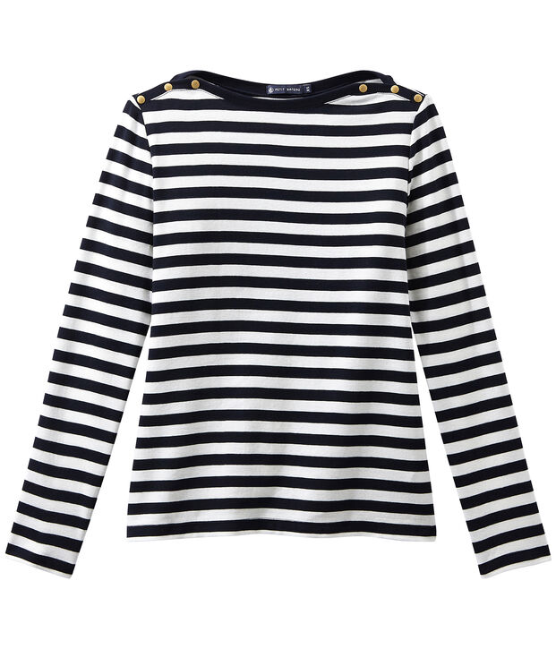 Women's long-sleeve tee blue/white