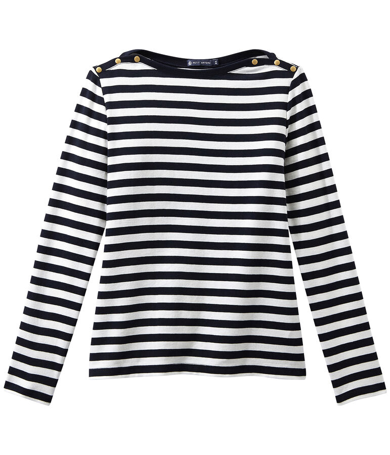 Women's long-sleeve tee SMOKING blue/MARSHMALLOW white