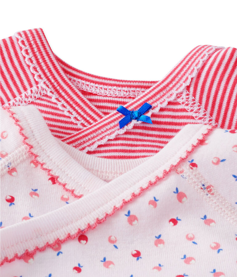 Pack of 2 newborn baby girl bodysuits white