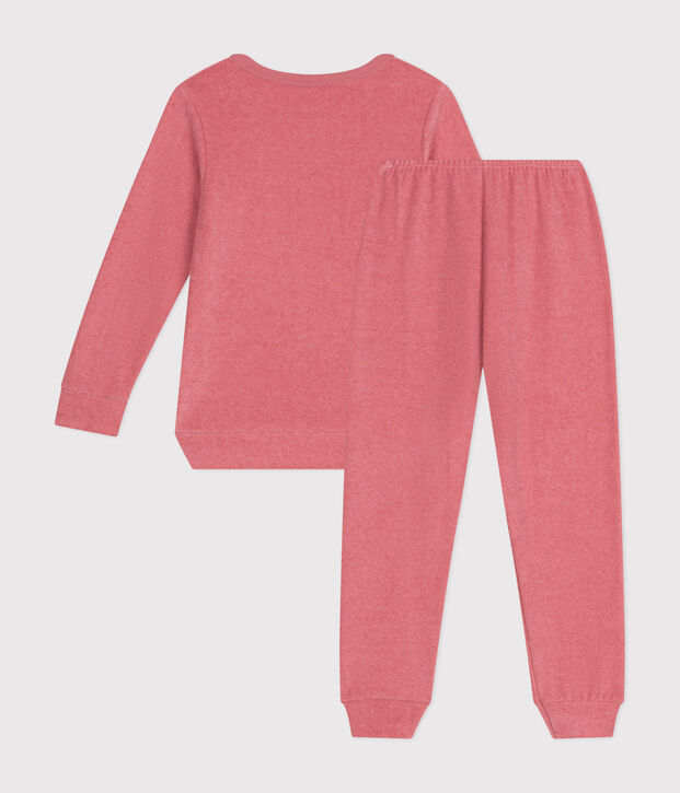 Children's plain pyjamas in brushed terry towelling pink
