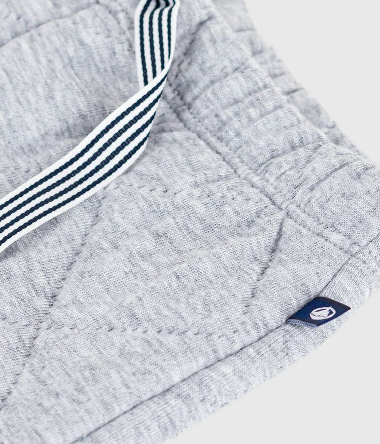 Babies' plain thick cotton trousers grey