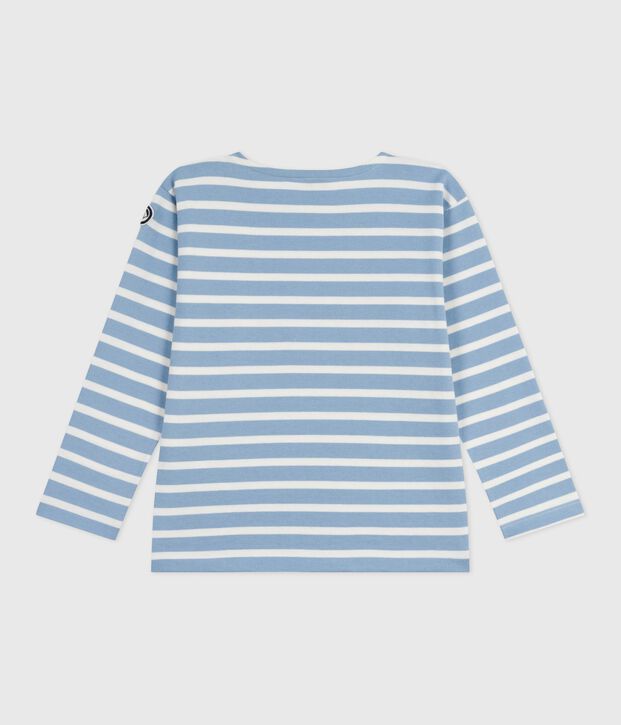 Children's cotton Breton top blue/ecru