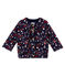 Baby girl's printed quilted cotton tubic cardigan SMOKING blue/MULTICO white