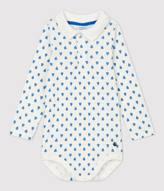 Babies' Cotton Bodysuit MARSHMALLOW white/RUISSEAU