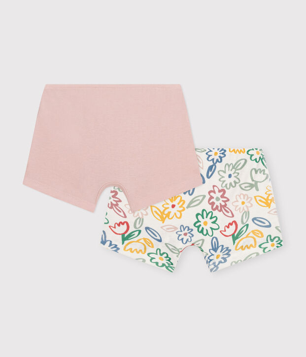 Children's cotton floral-patterned shorties - 2-pack multicolor