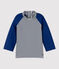 Babies' UV-Resistant Recycled T-Shirt MEDIEVAL blue/MARSHMALLOW white