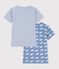 Pack of children's short-sleeved whale-print cotton T-shirts multicolor