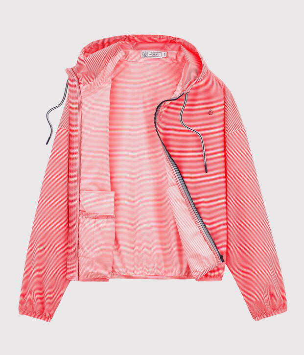 Unisex short windbreaker pink/white
