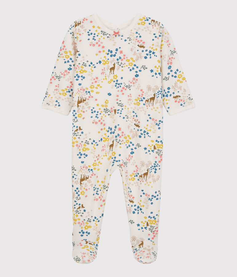 Babies' Floral Fleece Sleepsuit MARSHMALLOW white/MULTICO white