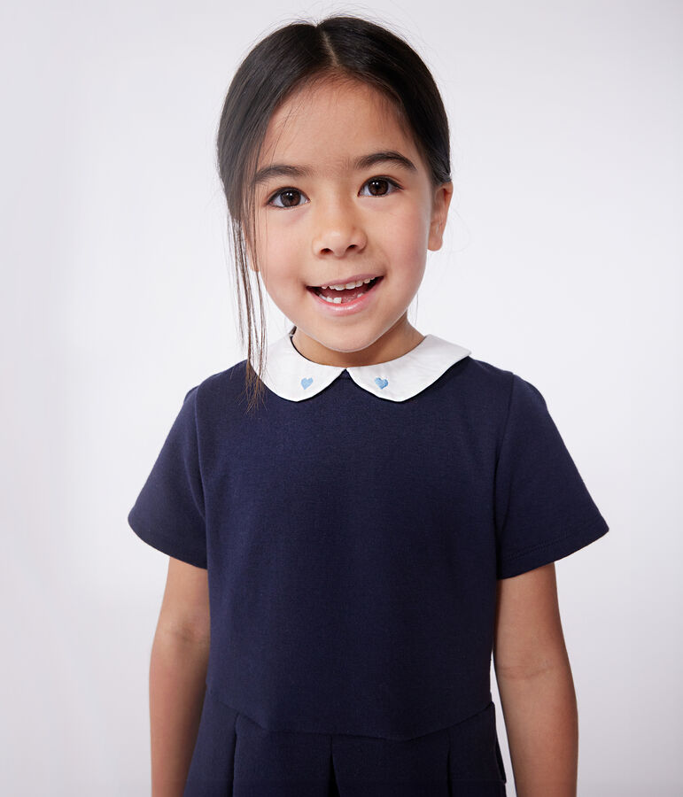 Children's short-sleeved plain cotton dress SMOKING blue