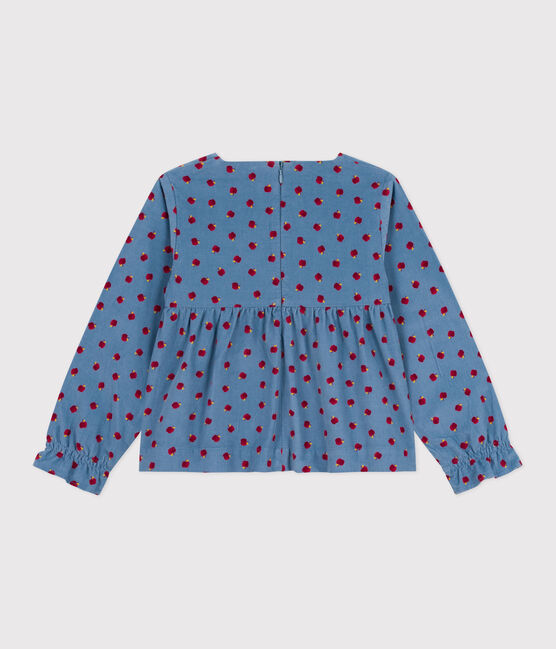 Children's long-sleeved printed corduroy blouse ADRIATIC blue/MULTICO