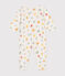 Babies' star print velour pyjamas MARSHMALLOW white/MULTICO white