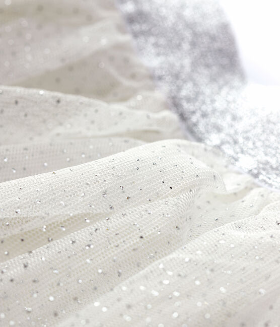 Girls' Tulle Skirt MARSHMALLOW white/ARGENT grey