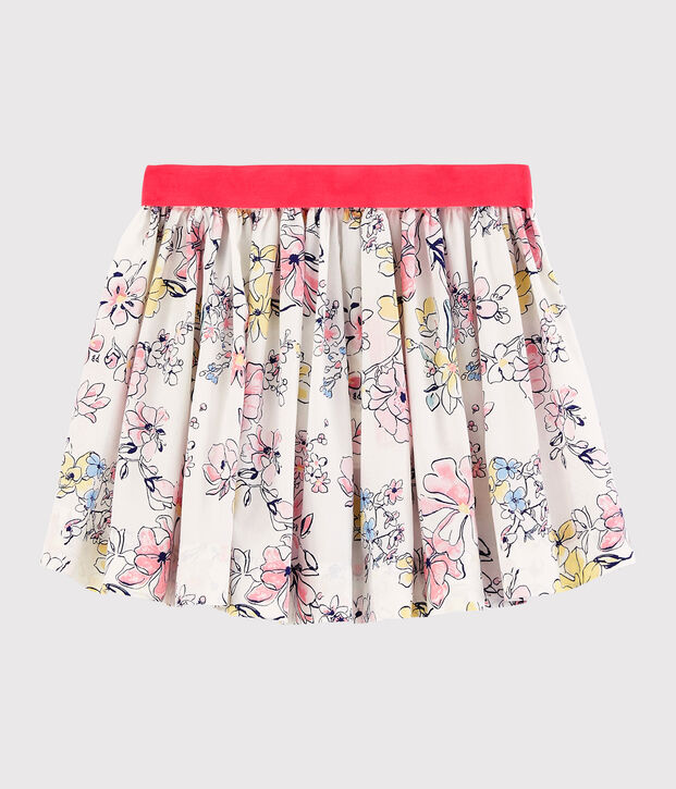 Girls' Poplin Skirt white/multicolor