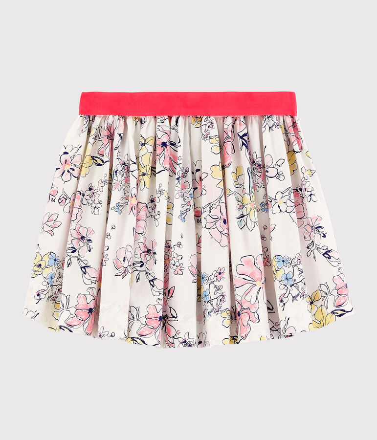 Girls' Poplin Skirt MARSHMALLOW white/MULTICO white